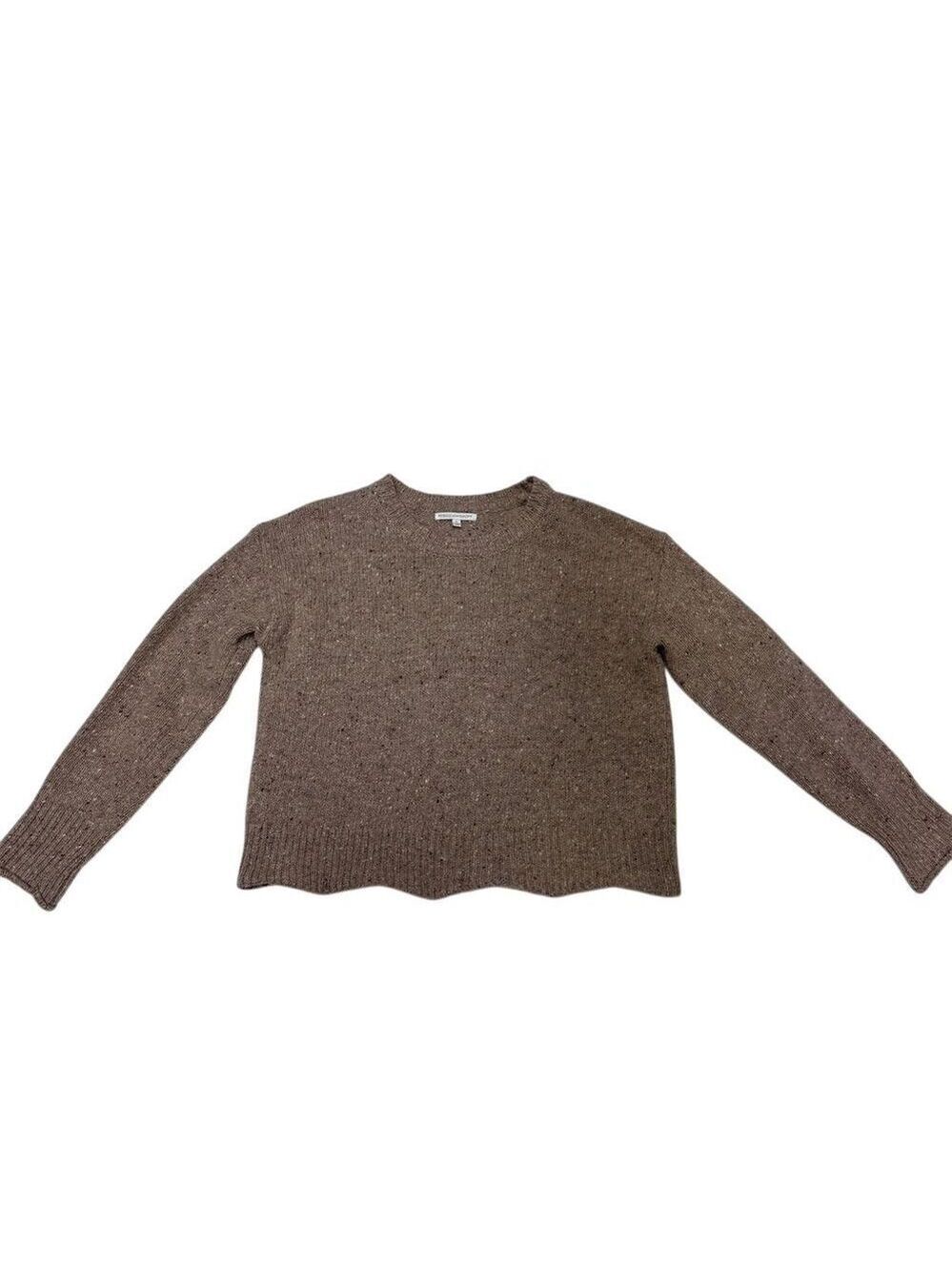 Rebecca Minkoff Women's Brown Crewneck Wool-Blend Sweater Size S